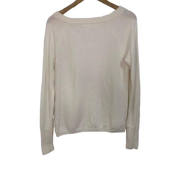 Duffy Cashmere‎ Ivory Ribbed Sweater Size Medium - Picture 4 of 4